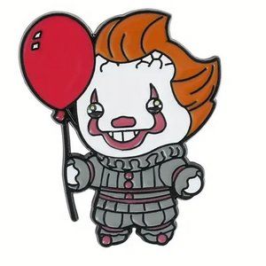 Pennywise Clown It Pin Enamel Creepy Balloon Horror Movie Metal Charm Cartoon